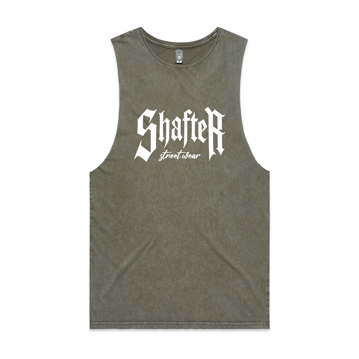 Shafter Street Wear Mossy Green Muscle Tank - Embroidered