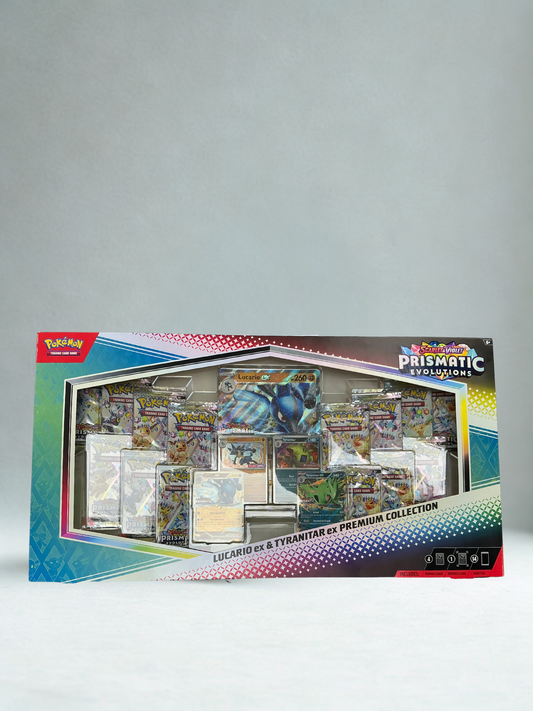 Pokémon TCG: Prismatic Evolutions Lucario ex & Tyranitar ex Premium Collection