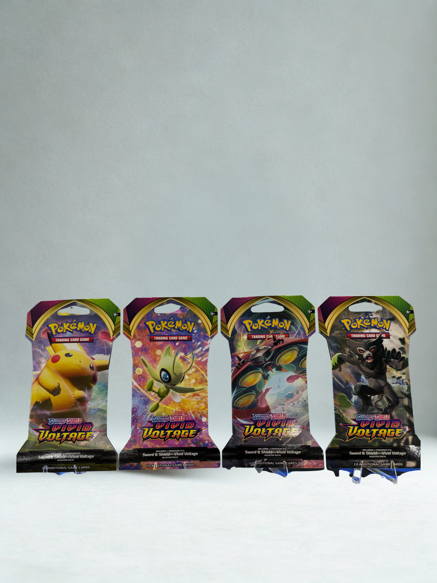 Pokémon TCG: Vivid Voltage Sleeved Booster Pack Art Bundle [Set of 4]