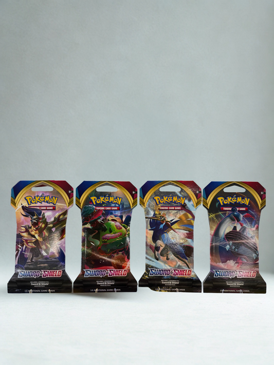 Pokemon TCG: Sword And Shield Base Set Sleeved Booster Pack Art Bundle [Set of 4]