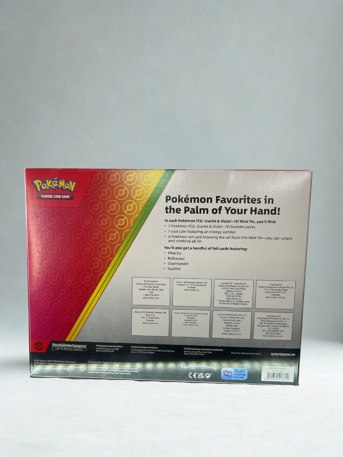 Costco Pokémon Scarlet & Violet 151 Mini Tin 5-pack