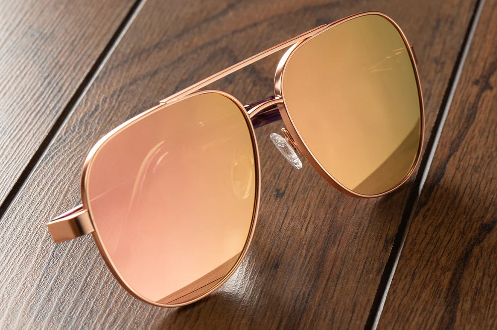 Incline Sunglasses: Velvet Tortoise Frame Rose Gold Lens