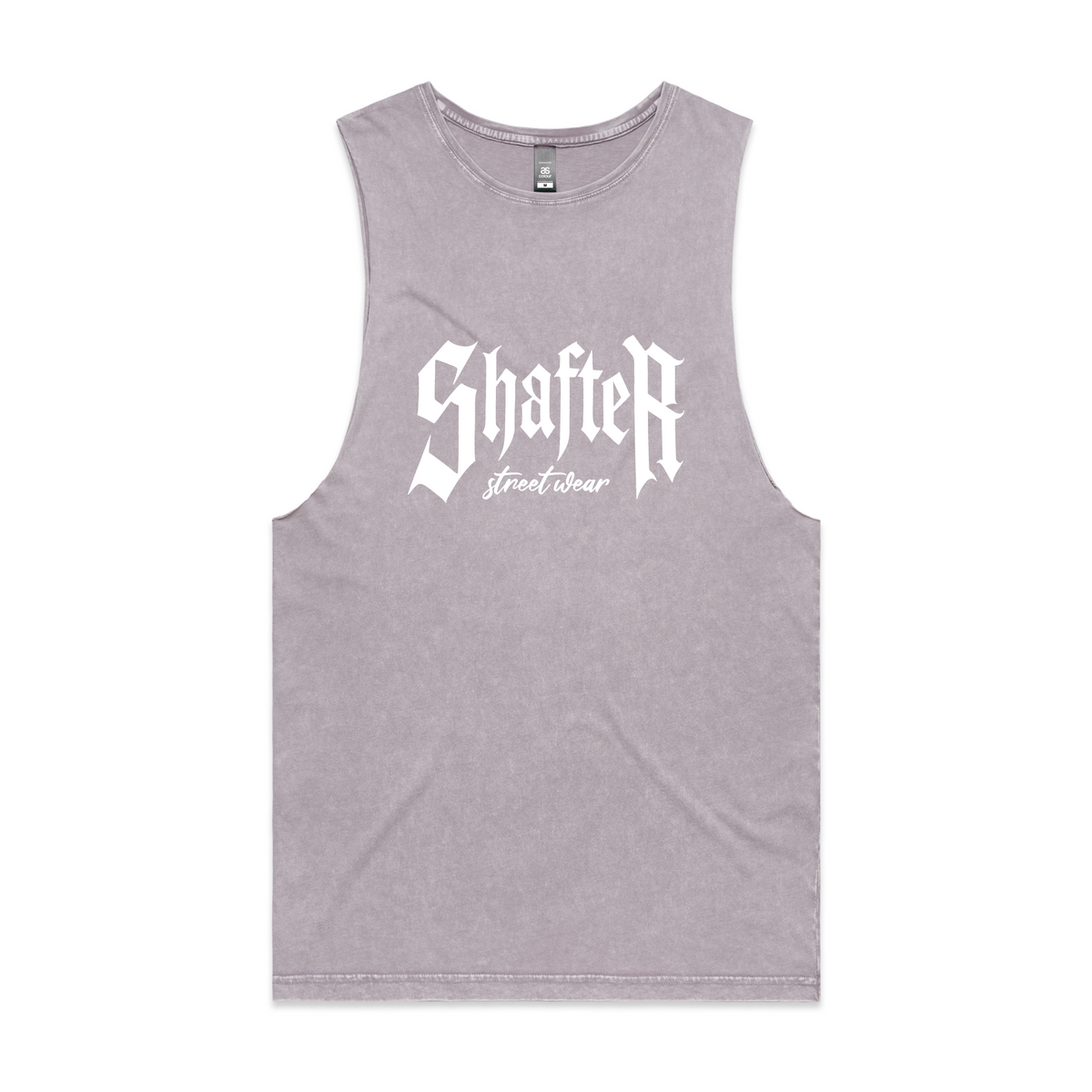 Shafter Street Wear Orchid Stonewash Muscle Tank - Embroidered